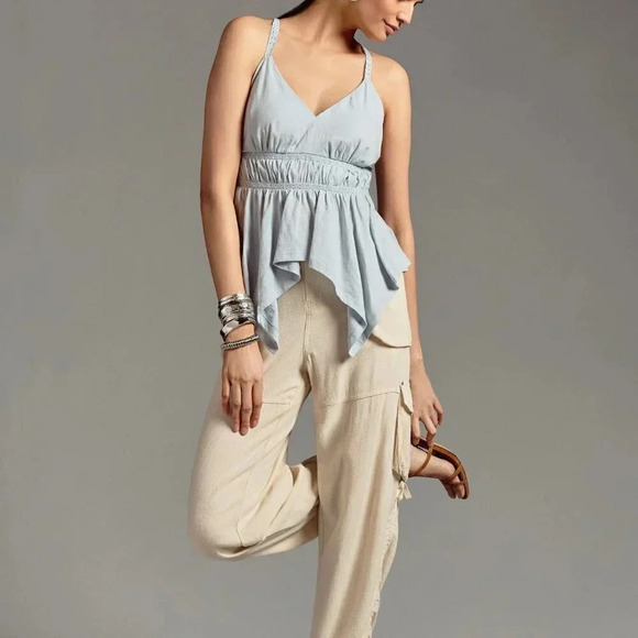 NWT By Anthropologie V-Neck Asymmetrical Top - Size Medium - Picture 4 of 13